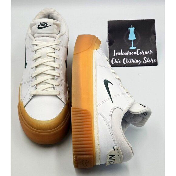 Nike Women's White Leather Court Legacy Lift Trainers Sneakers Sz 11 2478 - Picture 10 of 16